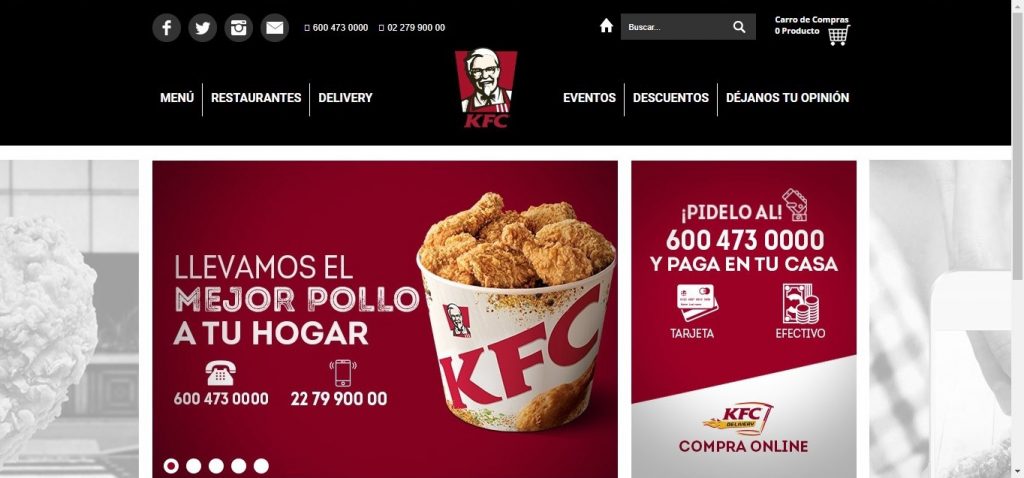 Chilean website of KFC