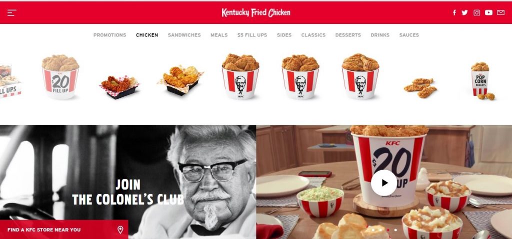 American website of KFC