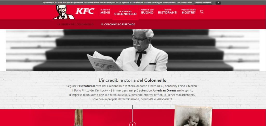 Italian website of KFC